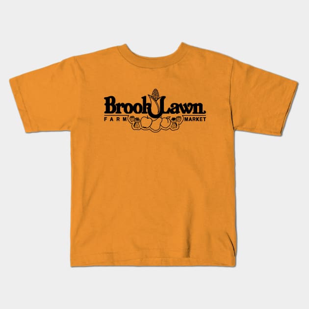 Brook Lawn Black Logo Kids T-Shirt by blfm